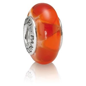 Pandora Orange and Silver Charm